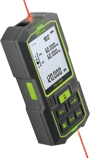 Dual Laser Measurement Tool, 393Ft/120M Bilateral Laser Distance Meter, Rechargeable with Ft/in/M Units, Angle Sensor, Pythagorean Mode, Area & Volume Dual Laser Measurement Tool, 393Ft/120M Bilateral Laser Distance Meter, Rechargeable with Ft/in/M Units, Angle Sensor, Pythagorean Mode, Area & Volume