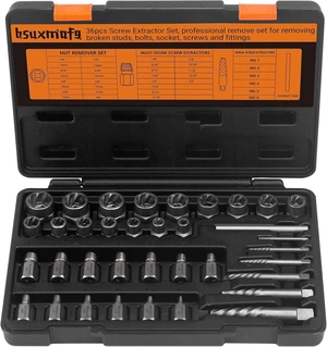 36PCS Bolt Extractor Set, Easy Out Stripped Screw Removal Tool Kit 36PCS Bolt Extractor Set, Easy Out Stripped Screw Removal Tool Kit