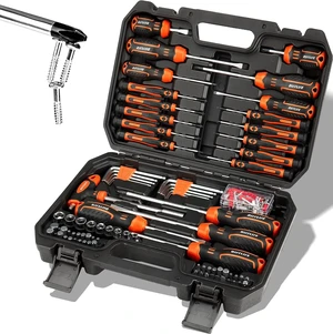 120-Piece Screwdriver Set with Case, Includes Slotted, Phillips, Hex, Pozidriv, Torx & Precision Magnetic Screwdrivers for Men (120-Piece) 120-Piece Screwdriver Set with Case, Includes Slotted, Phillips, Hex, Pozidriv, Torx & Precision Magnetic Screwdrivers for Men (120-Piece)