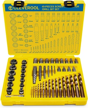 49 Pcs Screw Extractor Set with Left Hand Drill Bit 49 Pcs Screw Extractor Set with Left Hand Drill Bit