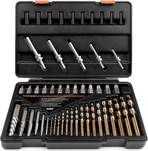 55-Piece Easy Out Screw Extractor Set with Broken Bolt Extractor Kit 55-Piece Easy Out Screw Extractor Set with Broken Bolt Extractor Kit