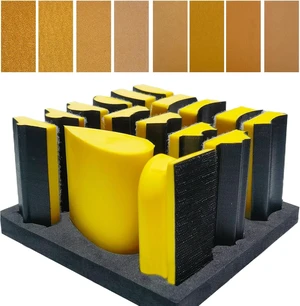 56 PCS Hand Sanding Block Set, 16 PCS Contoured Profile Sander Block + 40 Sheet Sandpaper Kit, Interchangeable Convex & Concave Shapes for Moldings, Woodworking, Auto Paint & Crafts 56 PCS Hand Sanding Block Set, 16 PCS Contoured Profile Sander Block + 40 Sheet Sandpaper Kit, Interchangeable Convex & Concave Shapes for Moldings, Woodworking, Auto Paint & Crafts