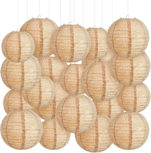 24 Pcs Printed Burlap Paper Lanterns, 8/10/12 Inch, Classroom Decor 24 Pcs Printed Burlap Paper Lanterns, 8/10/12 Inch, Classroom Decor