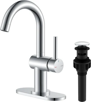Single-Handle Polished Chrome Vanity Faucet, 1-Hole Bathroom Faucet Single-Handle Polished Chrome Vanity Faucet, 1-Hole Bathroom Faucet