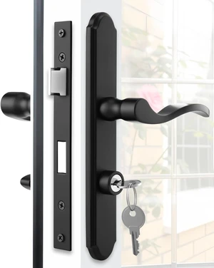 Flat Slot Storm Door Handle Set with Mortise Keyed Lever Latch & Deadbolt for Screen & Storm Doors (Matte Black) Flat Slot Storm Door Handle Set with Mortise Keyed Lever Latch & Deadbolt for Screen & Storm Doors (Matte Black)