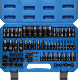 71-Piece Torx & Hex Bit Socket Set SAE/Metric, 1/4", 3/8" & 1/2" Drive, S2 Alloy & CR-V Steel with External Torx E4-E24 71-Piece Torx & Hex Bit Socket Set SAE/Metric, 1/4", 3/8" & 1/2" Drive, S2 Alloy & CR-V Steel with External Torx E4-E24