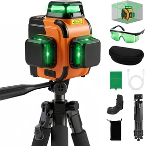 3x360° Pro Grade Laser Level, 2-Second Self Leveling with Tripod 3x360° Pro Grade Laser Level, 2-Second Self Leveling with Tripod