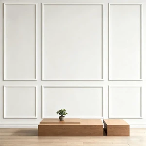 Peel and Stick Wall Molding Kit with Pre-Cut Frame Moulding Panels Peel and Stick Wall Molding Kit with Pre-Cut Frame Moulding Panels