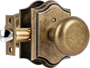 Antique Brass Privacy Door Knobs with Lock, Vintage Round Handles for Bedroom & Bathroom, Zinc Alloy, 1-Pack Antique Brass Privacy Door Knobs with Lock, Vintage Round Handles for Bedroom & Bathroom, Zinc Alloy, 1-Pack