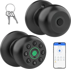 Biometric Fingerprint Door Knob with Code, App Control & Auto Lock for Bedroom, Office & Apartment Biometric Fingerprint Door Knob with Code, App Control & Auto Lock for Bedroom, Office & Apartment