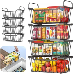8-Pack Freezer Organizer Bins for 5-7 Cu.FT Chest Freezer (Black) 8-Pack Freezer Organizer Bins for 5-7 Cu.FT Chest Freezer (Black)