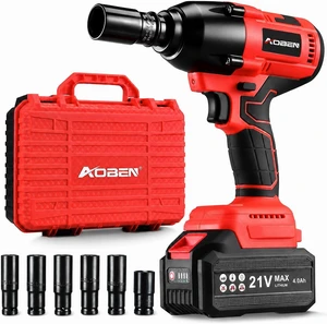 1/2 Inch Cordless Impact Wrench Kit, 600N.M/450Ft-lbs High Torque with 4.0Ah Battery, Charger & 6 Sockets 1/2 Inch Cordless Impact Wrench Kit, 600N.M/450Ft-lbs High Torque with 4.0Ah Battery, Charger & 6 Sockets