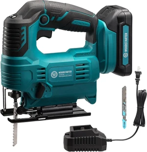 Cordless Jig Saw with Brushless Motor, 3 Speeds, 45°-90° Cutting Angle, T-Shank Blades (With Battery & Charger) Cordless Jig Saw with Brushless Motor, 3 Speeds, 45°-90° Cutting Angle, T-Shank Blades (With Battery & Charger)