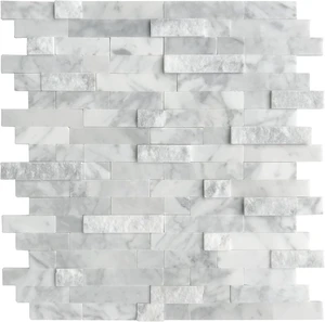 5-Sheet Peel and Stick 3D Natural Stone Mosaic Tiles, 11.5" x 10.7" for Kitchen, Bathroom & Fireplace, Mixed Gray 5-Sheet Peel and Stick 3D Natural Stone Mosaic Tiles, 11.5" x 10.7" for Kitchen, Bathroom & Fireplace, Mixed Gray