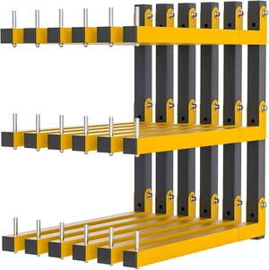 6-Pack Wall Mount Lumber Storage Rack, 9-Level 1080 LB Folding Garage Shelf Brackets for Indoor & Outdoor 6-Pack Wall Mount Lumber Storage Rack, 9-Level 1080 LB Folding Garage Shelf Brackets for Indoor & Outdoor