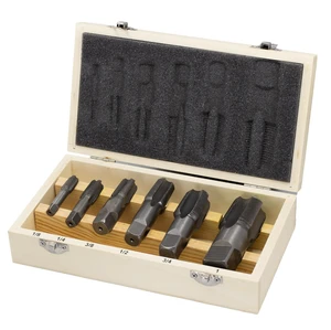 DWTPT1/8-1SET 6-Piece NPT Pipe Tap Set, Carbon Steel, 1/8"-1" in Wooden Case DWTPT1/8-1SET 6-Piece NPT Pipe Tap Set, Carbon Steel, 1/8"-1" in Wooden Case
