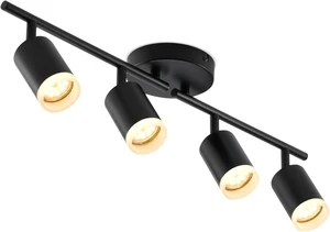 4-Light Adjustable Kitchen Track Lighting, 24 Inch Black LED Rail Spotlights, ETL Listed (Bulbs Not Included) 4-Light Adjustable Kitchen Track Lighting, 24 Inch Black LED Rail Spotlights, ETL Listed (Bulbs Not Included)