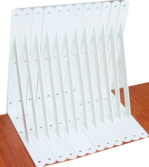 12-Pack White Heavy Duty Shelf Brackets, L10 x H8" Metal Angle Support with Screws 12-Pack White Heavy Duty Shelf Brackets, L10 x H8" Metal Angle Support with Screws