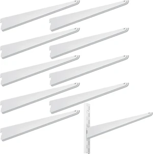 10-Pack Heavy Duty Wire Shelf Brackets, Adjustable 11.5 Inch for Double Track Closet System (White) 10-Pack Heavy Duty Wire Shelf Brackets, Adjustable 11.5 Inch for Double Track Closet System (White)