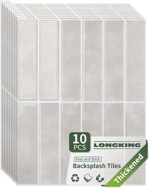 10-Sheet Peel and Stick Subway Tile Backsplash, Vertical Marble Design, Waterproof for Kitchen & Bathroom, Sand Stone 10-Sheet Peel and Stick Subway Tile Backsplash, Vertical Marble Design, Waterproof for Kitchen & Bathroom, Sand Stone