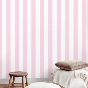Cute Pink & White Striped Peel and Stick Wallpaper, 17.7" x 591" Cute Pink & White Striped Peel and Stick Wallpaper, 17.7" x 591"