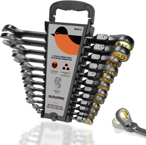 12-Piece Metric Ratchet Wrench Set (8-19mm) with 180° Flex Head 12-Piece Metric Ratchet Wrench Set (8-19mm) with 180° Flex Head