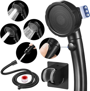 Black High Pressure Handheld Shower Head with On/Off Switch for RV Camper Black High Pressure Handheld Shower Head with On/Off Switch for RV Camper