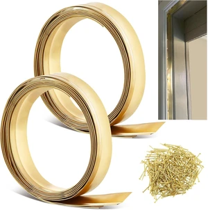 Spring Bronze Weather Stripping, 1-1/8" W x 17.72' L Metal Brass & Copper Weather Strip for Exterior Old Door or Window Seal with Mounting Nails (Flat) Spring Bronze Weather Stripping, 1-1/8" W x 17.72' L Metal Brass & Copper Weather Strip for Exterior Old Door or Window Seal with Mounting Nails (Flat)