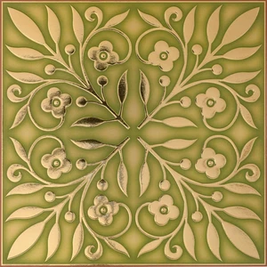 Gold & Green Leaves Peel and Stick Wallpaper Tiles, 24-Pack Gold & Green Leaves Peel and Stick Wallpaper Tiles, 24-Pack