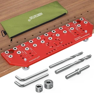 2-in-1 11-Hole Shelf Pin Jig & Hinge Jig, 1/4 Inch and 5mm Shelf Hole Jig 2-in-1 11-Hole Shelf Pin Jig & Hinge Jig, 1/4 Inch and 5mm Shelf Hole Jig