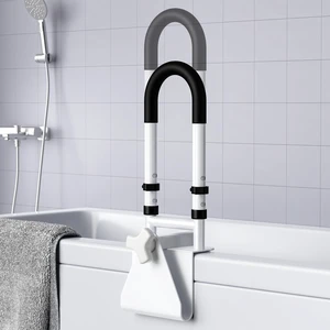 Adjustable Bathtub Safety Rail Non-Slip Grab Bar Handle for Seniors & Elderly, Fits 3.1 to 6.7 Inch Tub Walls, Supports 300 lbs Adjustable Bathtub Safety Rail Non-Slip Grab Bar Handle for Seniors & Elderly, Fits 3.1 to 6.7 Inch Tub Walls, Supports 300 lbs