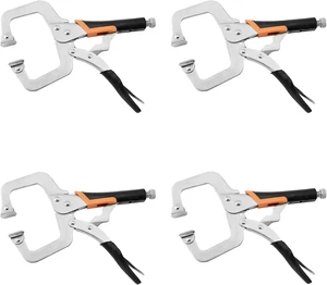 11-Inch C-Clamp Locking Pliers Heavy Duty Vise Grip Welding Clamp with Swivel Pads for Woodworking, Home, Metalworking & Auto Repair (4 Pack) 11-Inch C-Clamp Locking Pliers Heavy Duty Vise Grip Welding Clamp with Swivel Pads for Woodworking, Home, Metalworking & Auto Repair (4 Pack)