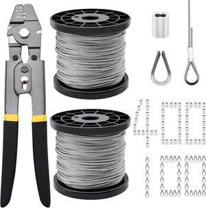 656 ft 1/16" Wire Rope Crimping Tool Kit 656 ft 1/16" Wire Rope Crimping Tool Kit