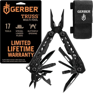 Truss 17-in-1 EDC Multitool Pliers with Sheath & Pocket Knife, Black Truss 17-in-1 EDC Multitool Pliers with Sheath & Pocket Knife, Black