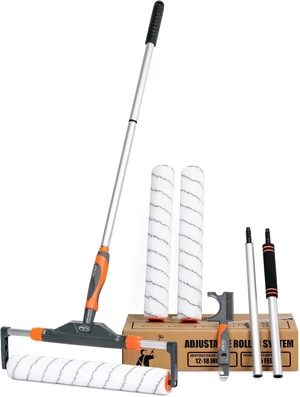 10 pc Adjustable Large Paint Roller Kit 12"-18" with Aluminum Extension Pole 10 pc Adjustable Large Paint Roller Kit 12"-18" with Aluminum Extension Pole