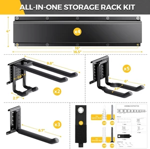 66" Garage Tool Organizer Wall Mount 720 lbs Garden Tool Organizer 66" Garage Tool Organizer Wall Mount 720 lbs Garden Tool Organizer