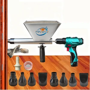 Mortar Grout Gun Cement Caulk Gun with 9 Nozzles, No Electric Drill Needed Mortar Grout Gun Cement Caulk Gun with 9 Nozzles, No Electric Drill Needed