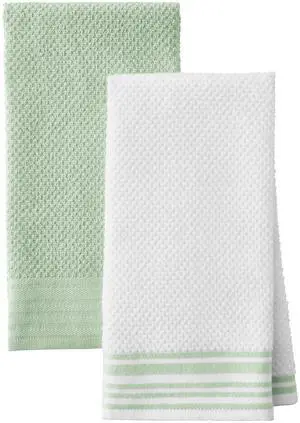 Mainstays 4-Pack 16 in x 26 in Woven Kitchen Towel Set, Sage Mainstays 4-Pack 16 in x 26 in Woven Kitchen Towel Set, Sage