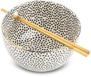 Thyme & Table Stoneware Ramen Noodle Bowl, Dot Thyme & Table Stoneware Ramen Noodle Bowl, Dot