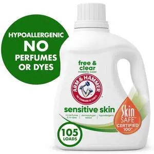 ARM & HAMMER Sensitive Skin Free & Clear Liquid Laundry Detergent Soap, 105 fl oz, 105 Loads ARM & HAMMER Sensitive Skin Free & Clear Liquid Laundry Detergent Soap, 105 fl oz, 105 Loads