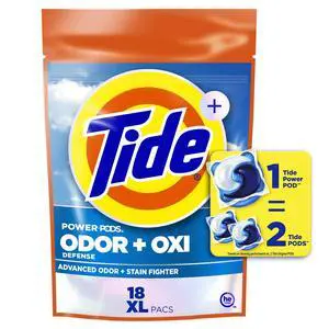 Tide Power PODS Laundry Detergent Soap Pacs with Odor Defense + Oxi, Original Scent, 18 Count Tide Power PODS Laundry Detergent Soap Pacs with Odor Defense + Oxi, Original Scent, 18 Count