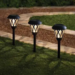 Mainstays Solar Powered Black Lattice LED Walkway Light with Glass Lens, 8 Lumens Mainstays Solar Powered Black Lattice LED Walkway Light with Glass Lens, 8 Lumens