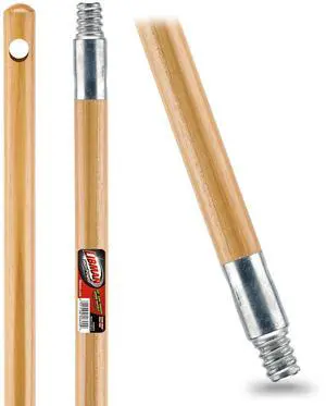 Libman Hardwood Broom Handle with Zinc Screw-In - 60 Inch Length, Brown Wood Libman Hardwood Broom Handle with Zinc Screw-In - 60 Inch Length, Brown Wood