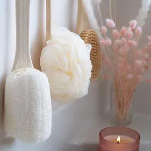 EcoTools Loofah Bath Brush, Plant-Based Loofah Material, Long Handle, White, for Adults, 1 Count EcoTools Loofah Bath Brush, Plant-Based Loofah Material, Long Handle, White, for Adults, 1 Count