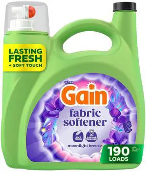 Gain Liquid Laundry Fabric Softener and Conditioner, Moonlight Breeze Scent, 140 fl oz, 190 Loads Gain Liquid Laundry Fabric Softener and Conditioner, Moonlight Breeze Scent, 140 fl oz, 190 Loads