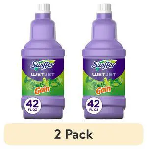 (2 pack) Swiffer Wet Jet Solution Refill, Gain, 1 x 42.2 fl oz (2 pack) Swiffer Wet Jet Solution Refill, Gain, 1 x 42.2 fl oz