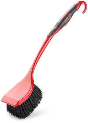 Libman High Power Red and Black Long Handle Scrub Brush 3.75 Inch Width Libman High Power Red and Black Long Handle Scrub Brush 3.75 Inch Width