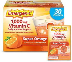 Emergen-C 1000Mg Vitamin C Powder for Immune Support Super Orange - 30 Ct Emergen-C 1000Mg Vitamin C Powder for Immune Support Super Orange - 30 Ct