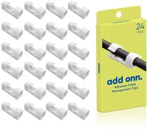 onn Peel and Stick Adhesive Cable Management Clips, 24 Count onn Peel and Stick Adhesive Cable Management Clips, 24 Count