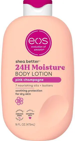eos Shea Better Body Lotion for Dry Skin, Pink Champagne, 16 fl oz eos Shea Better Body Lotion for Dry Skin, Pink Champagne, 16 fl oz